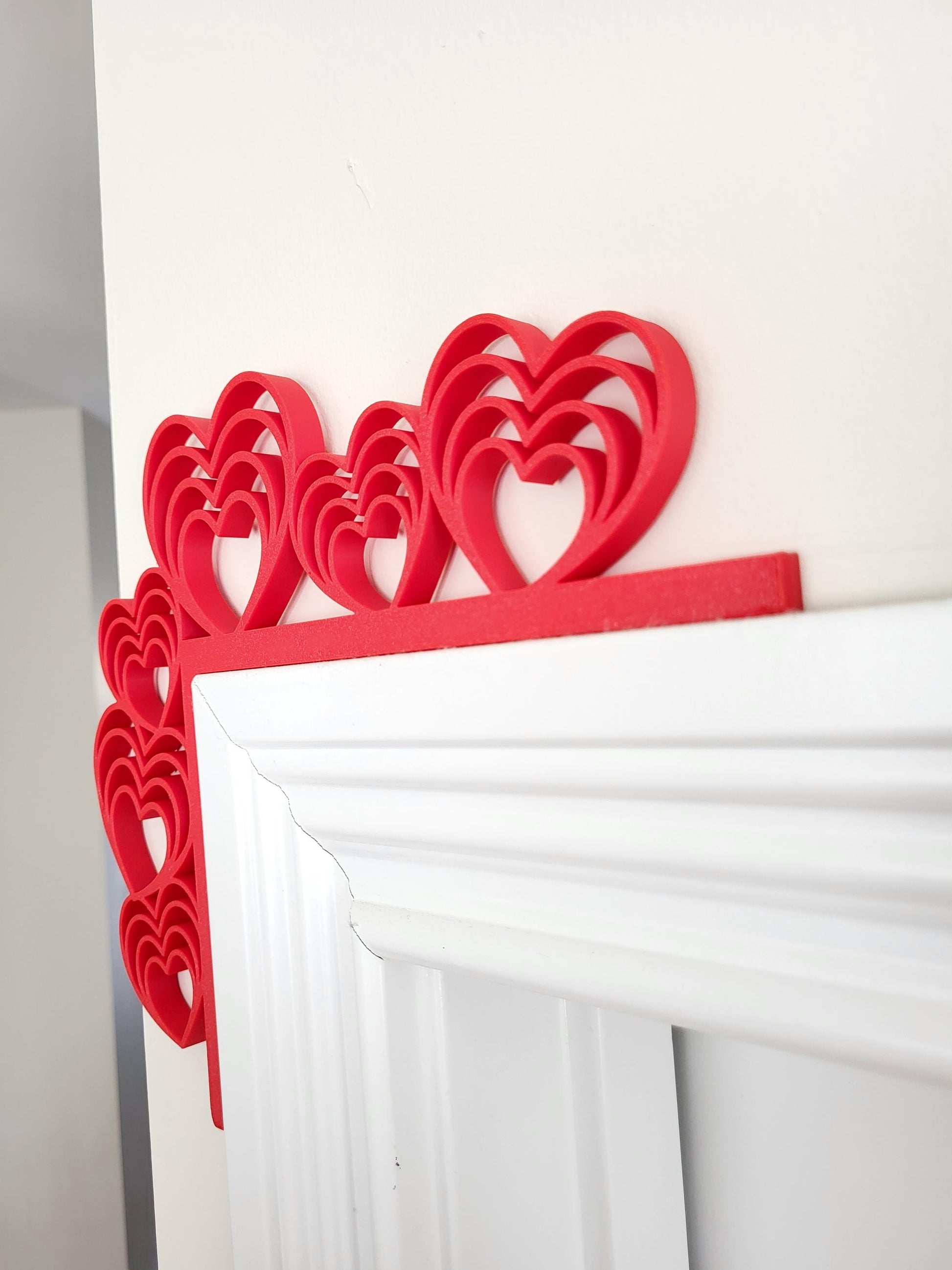 Hearts Door Topper - Valentine’s Day Door Corner,  Valentine's Decor, Seasonal Decor, Valentines Day Themed Decor, Home Decor, Door Trim