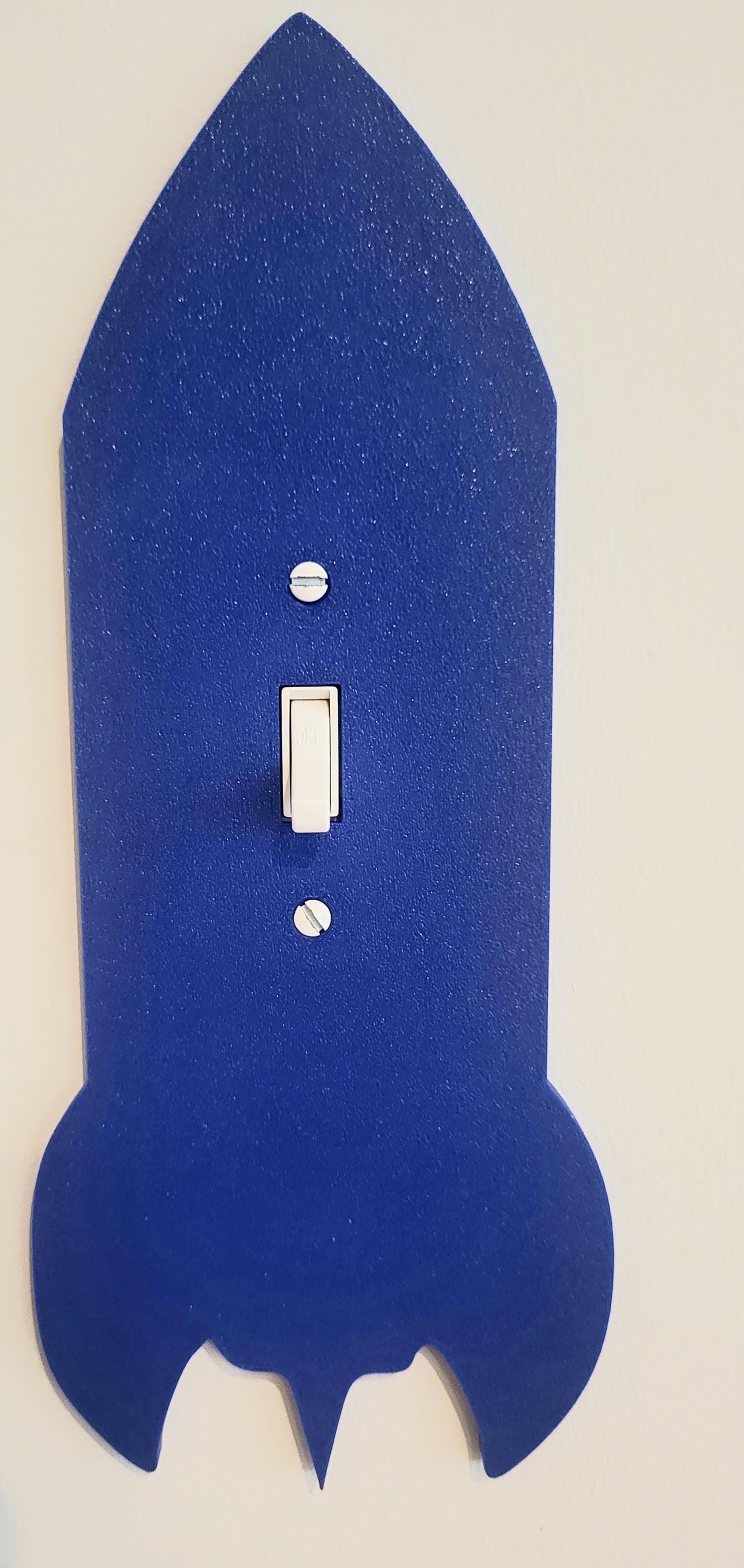 Rocket Shaped Light Switch Cover Plate, Fun and Unique Decor for Nursery or Kids, Boy's Room, Wall Plate, Space Collection