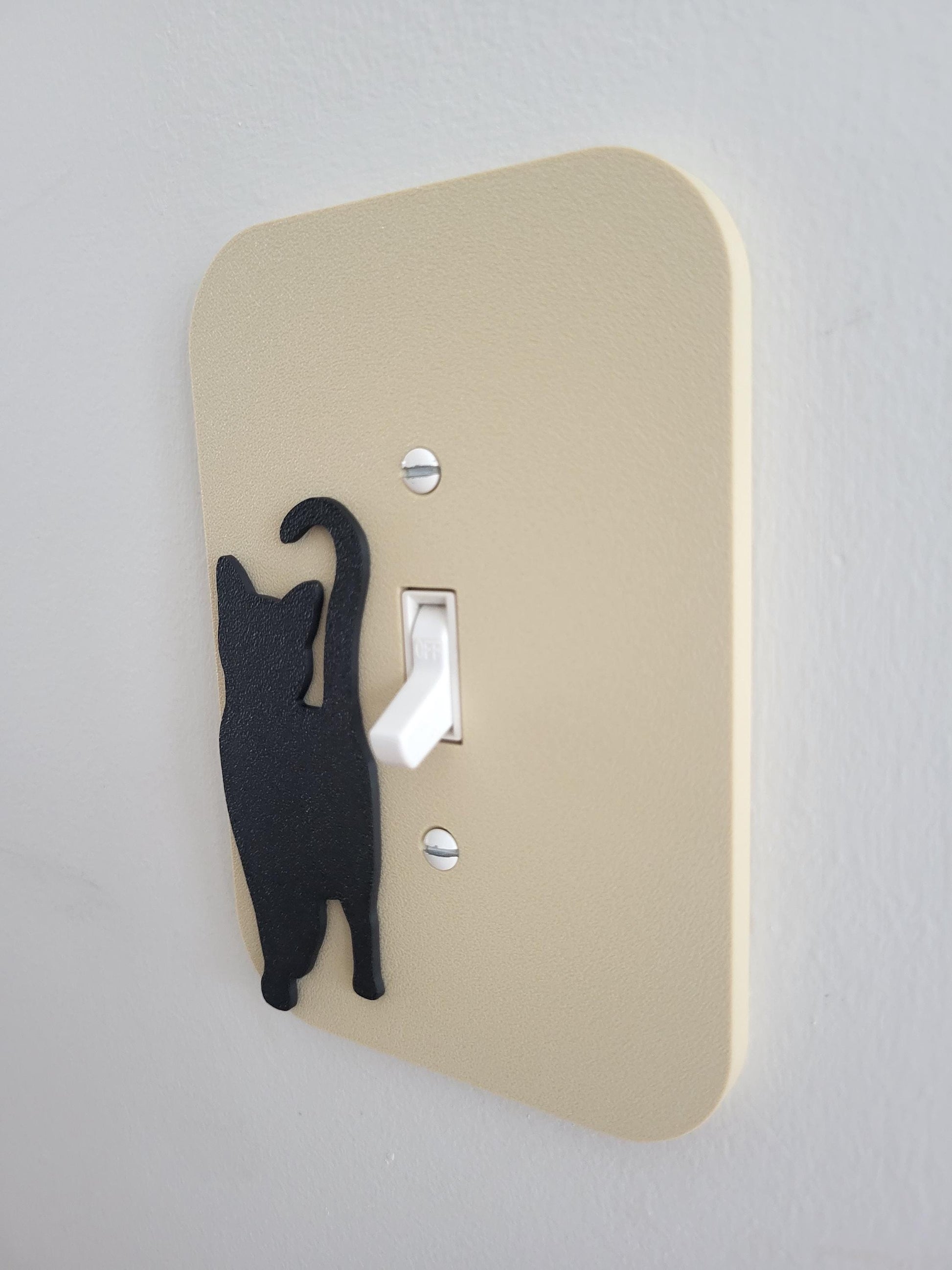 Light Switch Cover With A Walking Cat , Wall Plate Cover, Mid Century Modern, Unique Switch Plate Design, Home Decor, Kitten Light Switch, Outlet Cover