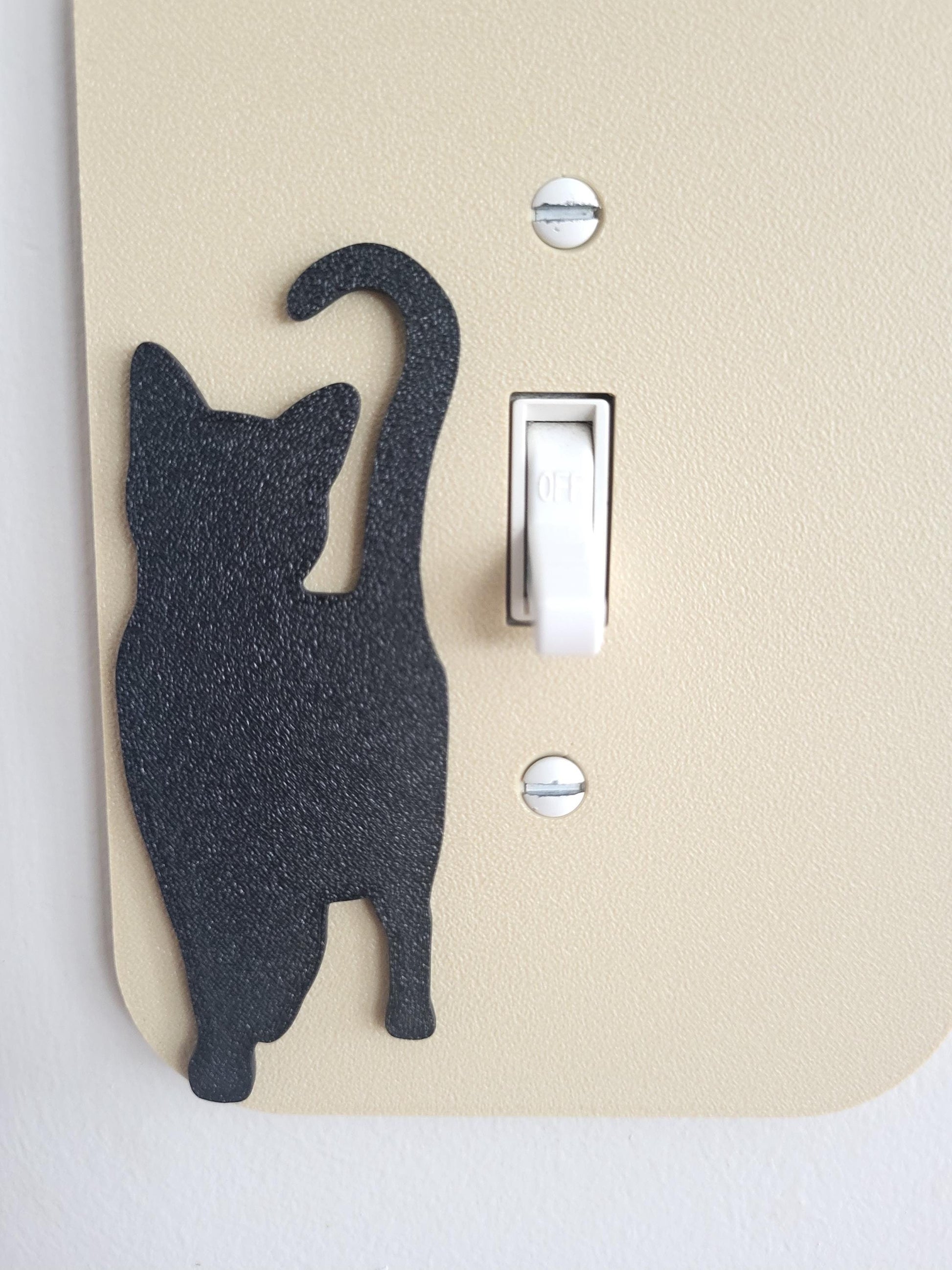 Light Switch Cover With A Walking Cat , Wall Plate Cover, Mid Century Modern, Unique Switch Plate Design, Home Decor, Kitten Light Switch, Outlet Cover