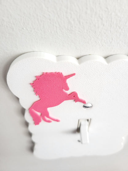 Light Switch Cover with Pink Unicorn, Scalloped Wall Plate, Unique Switch, For Kids Room, Home Decor, Baby Shower Gift,