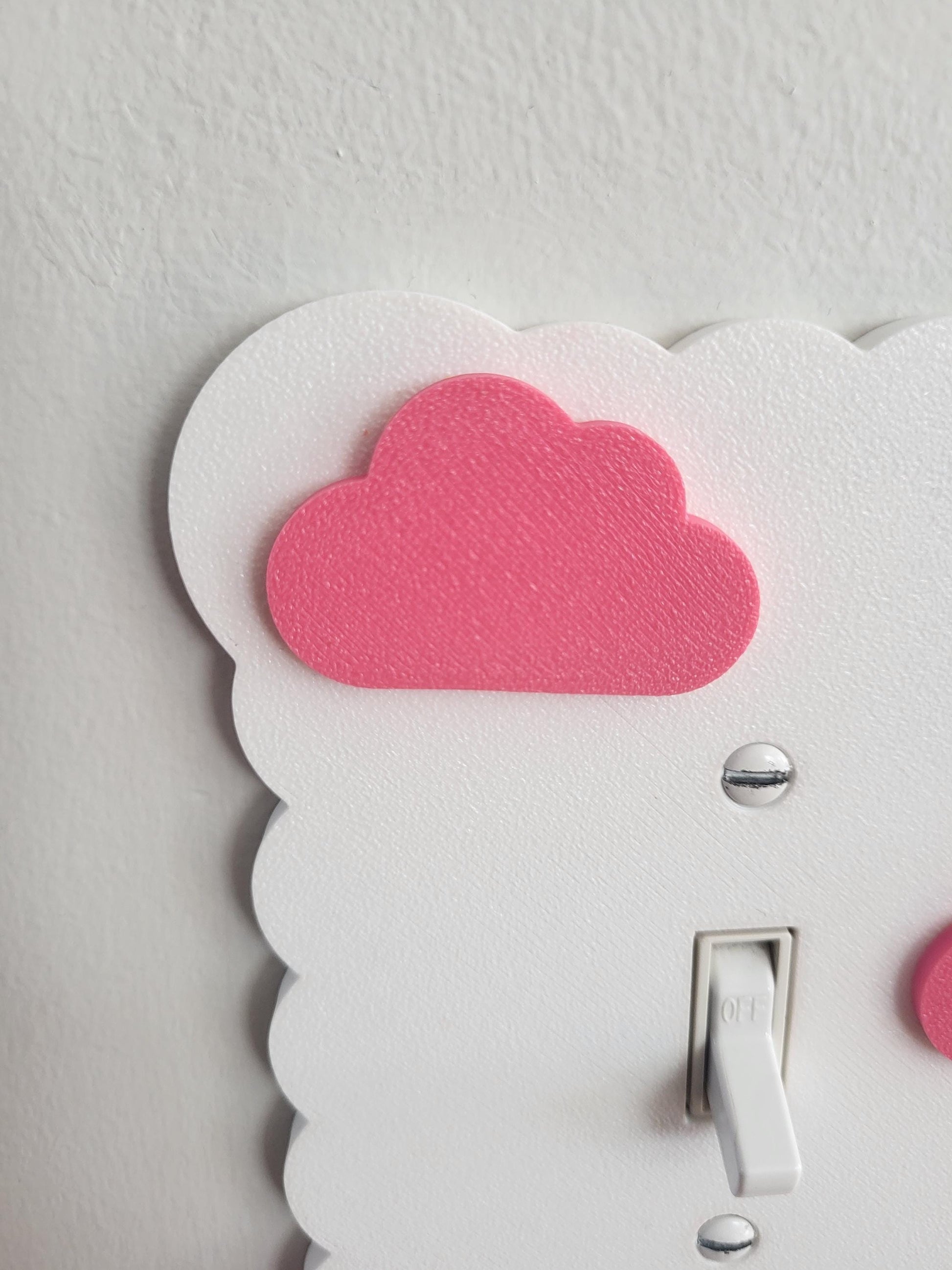 Cloudy Light Switch Cover With Clouds, Scalloped Wall Plate, Unique Switch, For Kids Room, Wavy Switch Cover, Cloud Rocker Switch, Baby Shower Gift