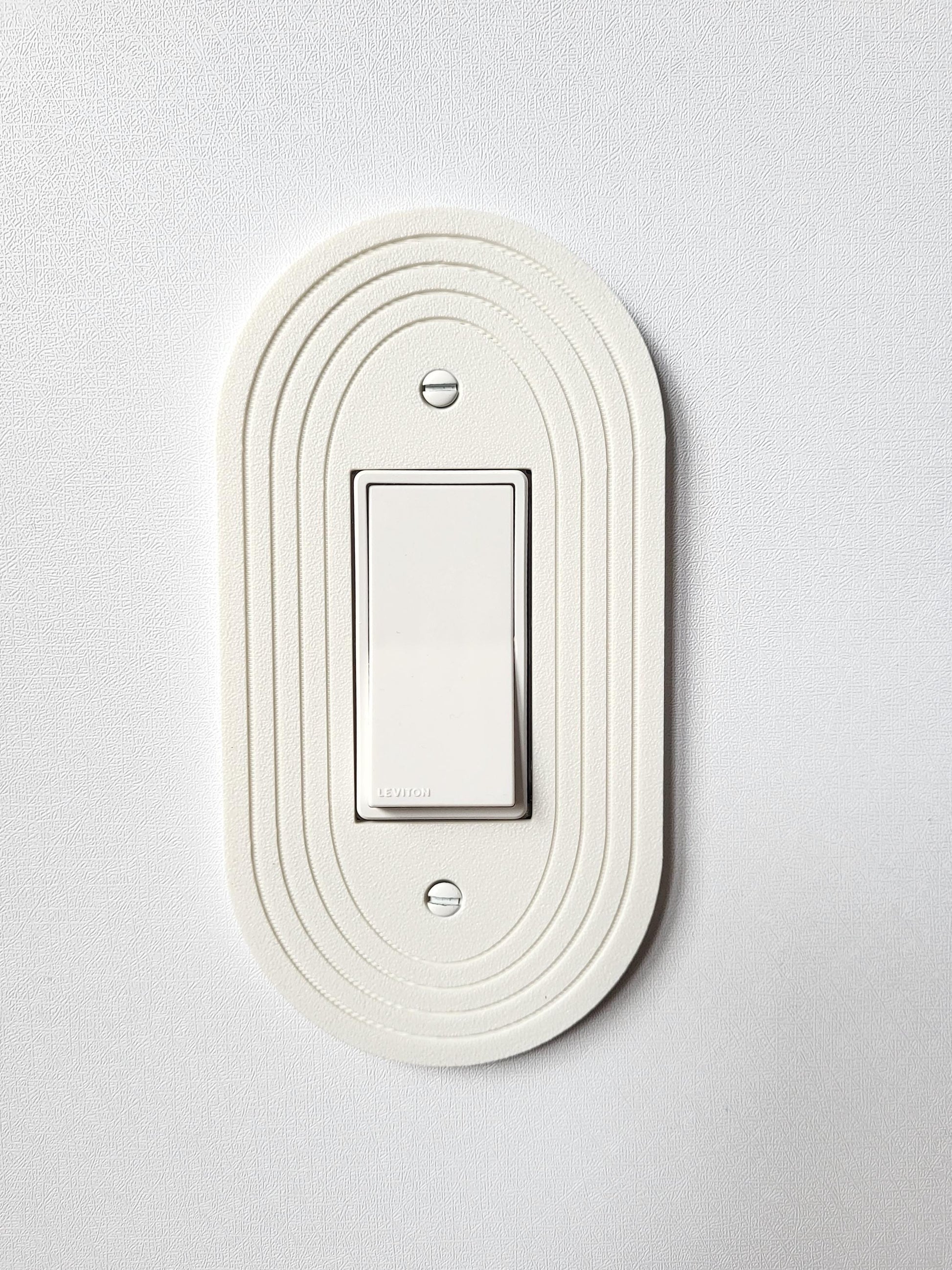 Oval Light Switch Cover With Stripes (Version 2), Wall Plate Cover, Mid Century Modern, Unique Switch Plate Design, Decorative Wall Plate,