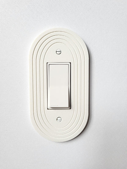 Oval Light Switch Cover With Stripes (Version 2), Wall Plate Cover, Mid Century Modern, Unique Switch Plate Design, Decorative Wall Plate,