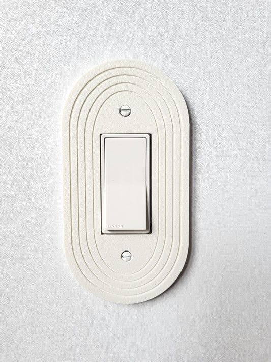 Oval Light Switch Cover With Stripes (Version 2), Wall Plate Cover, Mid Century Modern, Unique Switch Plate Design, Decorative Wall Plate,