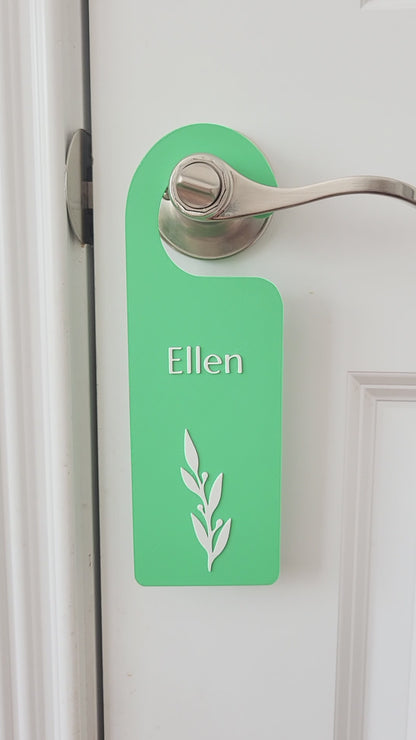 Personalized Floral Door Sign With Your Name